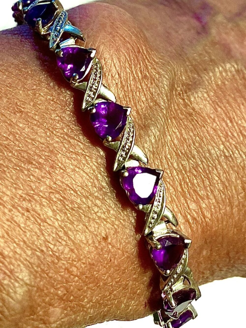 heart shaped rhinstones bracelet